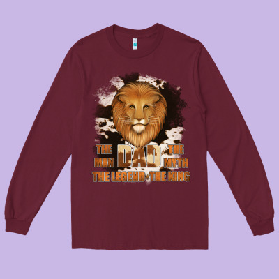 Dad The Man Cowhide Background Long Sleeve Tee Designed By Jasminsmagicworld