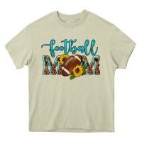 Western Leopard Camouflage Sunflowers  Glitter Mom Football Heavy Core Tee | Teevron