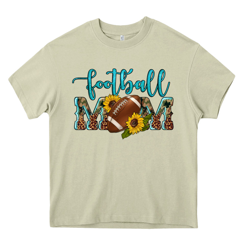 Western Leopard Camouflage Sunflowers  Glitter Mom Football Heavy Core Tee by Artiststas | Teevron
