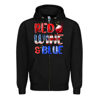 Black red wine and blue Zipper Hoodie - MaliasSmallBusiness