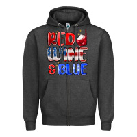 Charcoal Heather red wine and blue Zipper Hoodie - MaliasSmallBusiness