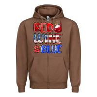 Chestnut red wine and blue Zipper Hoodie - MaliasSmallBusiness