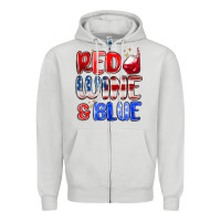 Dove Grey red wine and blue Zipper Hoodie - MaliasSmallBusiness