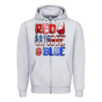 Heather Grey red wine and blue Zipper Hoodie - MaliasSmallBusiness