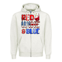 Oatmeal Heather red wine and blue Zipper Hoodie - MaliasSmallBusiness