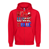 Red red wine and blue Zipper Hoodie - MaliasSmallBusiness