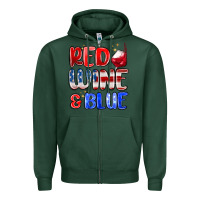 Sports Green red wine and blue Zipper Hoodie - MaliasSmallBusiness
