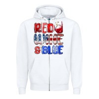 White red wine and blue Zipper Hoodie - MaliasSmallBusiness