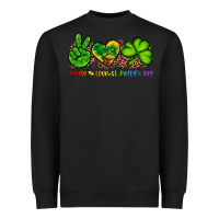 Black peace love st patty's day Heavyweight Sweatshirt - Artiststas