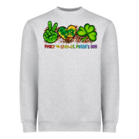 Heather Grey peace love st patty's day Heavyweight Sweatshirt - Artiststas