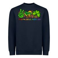 Navy peace love st patty's day Heavyweight Sweatshirt - Artiststas