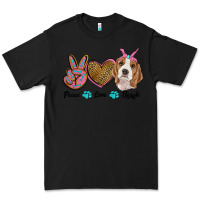 Black peace love beagle Premium Tee - RanaPortraitStore