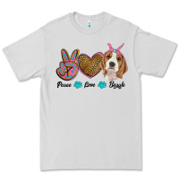 Dove Grey peace love beagle Premium Tee - RanaPortraitStore