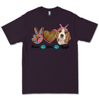 Plum peace love beagle Premium Tee - RanaPortraitStore