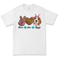 White peace love beagle Premium Tee - RanaPortraitStore