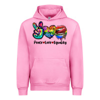 Fuchsia Pink Peace love equality LGBT+ Urban Hoodie - CowGirlArtShop