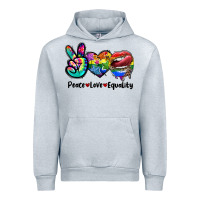 Heather Grey Peace love equality LGBT+ Urban Hoodie - CowGirlArtShop