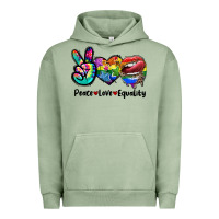 Pigment Oil Green Peace love equality LGBT+ Urban Hoodie - CowGirlArtShop