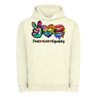 Pigment Pistachio Peace love equality LGBT+ Urban Hoodie - CowGirlArtShop