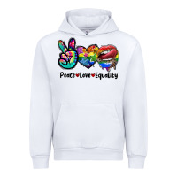 White Peace love equality LGBT+ Urban Hoodie - CowGirlArtShop