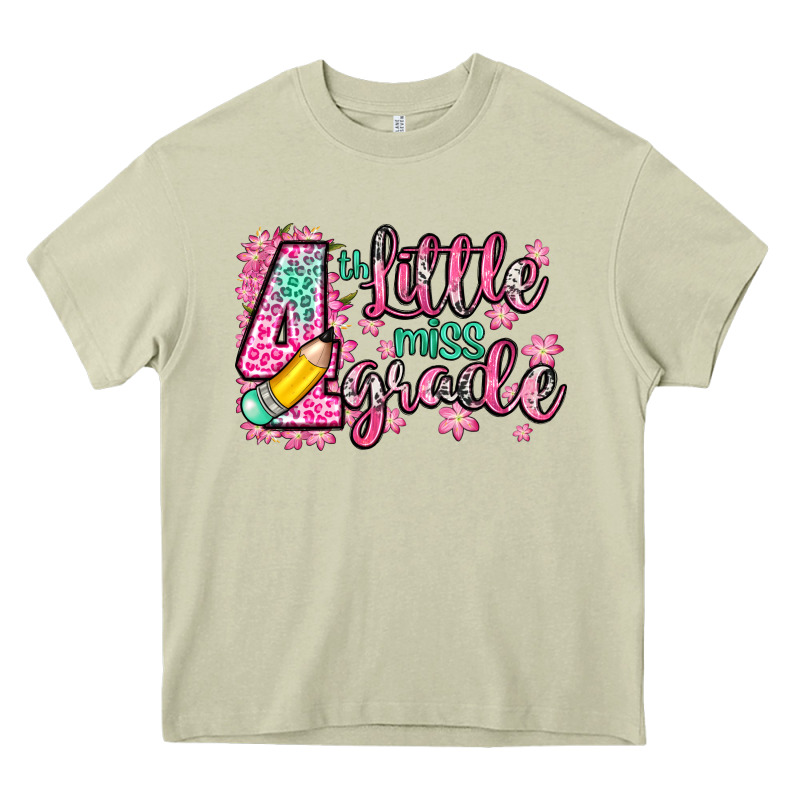 Little Miss 4th Grade Heavy Core Tee by Zillion Design Studio | Teevron