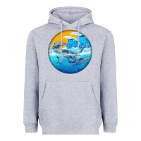 Heather Grey humpback whale Heavyweight Hoodie - BarkalooDesign