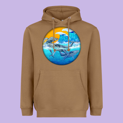 Humpback Whale Heavyweight Hoodie Designed By Barkaloodesign