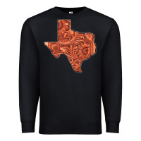Black Texas Map Western Tooled Leather Pattern Premium Sweatshirt - Bettercallsaul