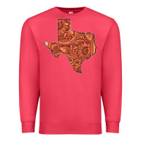 Cardinal Texas Map Western Tooled Leather Pattern Premium Sweatshirt - Bettercallsaul