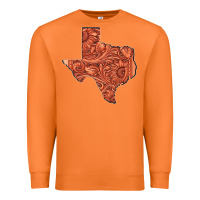 Carrot Texas Map Western Tooled Leather Pattern Premium Sweatshirt - Bettercallsaul