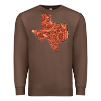 Chestnut Texas Map Western Tooled Leather Pattern Premium Sweatshirt - Bettercallsaul