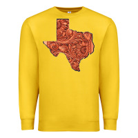 Lemon Texas Map Western Tooled Leather Pattern Premium Sweatshirt - Bettercallsaul