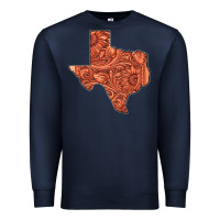 Navy Texas Map Western Tooled Leather Pattern Premium Sweatshirt - Bettercallsaul