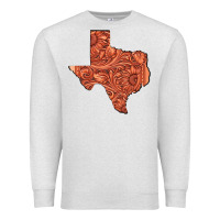 Oatmeal Heather Texas Map Western Tooled Leather Pattern Premium Sweatshirt - Bettercallsaul