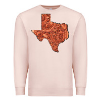 Pale Pink Texas Map Western Tooled Leather Pattern Premium Sweatshirt - Bettercallsaul