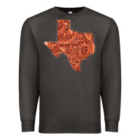 Smoke Texas Map Western Tooled Leather Pattern Premium Sweatshirt - Bettercallsaul
