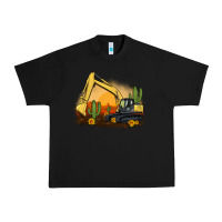 Black excavator cactus sunflower sunset Urban Heavy Tee - Artiststas