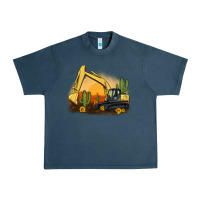 Midnight Navy excavator cactus sunflower sunset Urban Heavy Tee - Artiststas