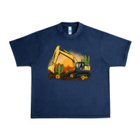 Navy excavator cactus sunflower sunset Urban Heavy Tee - Artiststas