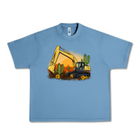 Pebble Blue excavator cactus sunflower sunset Urban Heavy Tee - Artiststas