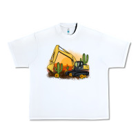White excavator cactus sunflower sunset Urban Heavy Tee - Artiststas