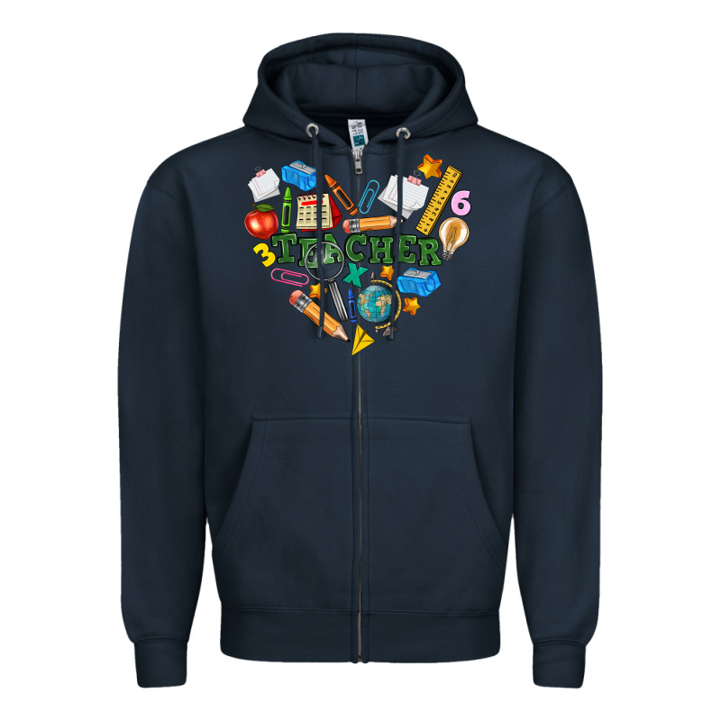Teacher Heart Zipper Hoodie by NancyCooperArtShop | Teevron