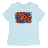Baby Blue basketball background Ladies Tee - texasbilliewilder