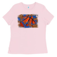 Bubblegum Pink basketball background Ladies Tee - texasbilliewilder