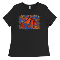 Black basketball background Ladies Tee - texasbilliewilder