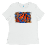 White basketball background Ladies Tee - texasbilliewilder