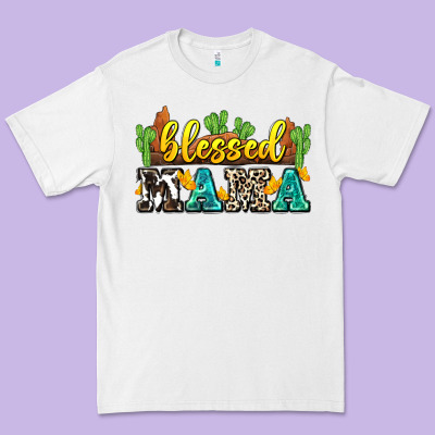 Blessed Mama Premium Tee Designed By Zillion Design Studio