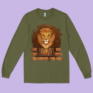Dad The Man Leather Background Long Sleeve Tee Designed By Jasminsmagicworld