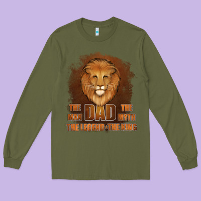 Dad The Man Leather Background Long Sleeve Tee Designed By Jasminsmagicworld
