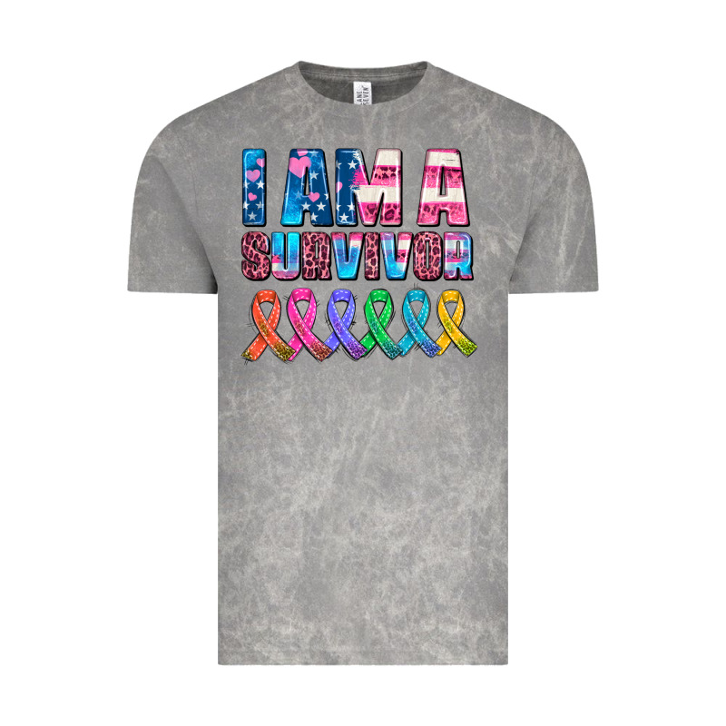 I Am A Survivor With All Cancer Ribbons Vintage Tee by AdoDesignShop | Teevron